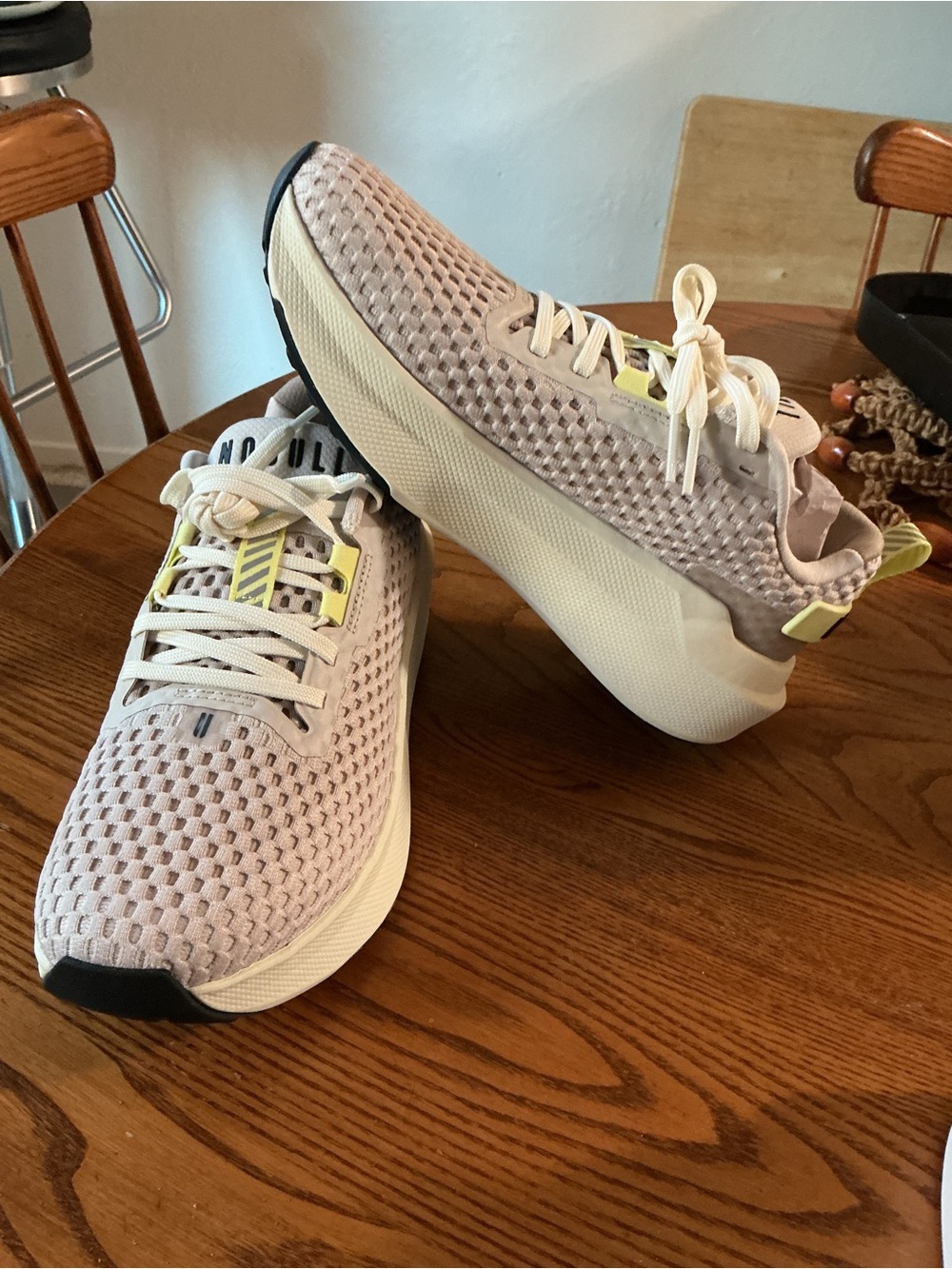 NOBULL Cream and Yellow Knit Training Sneakers